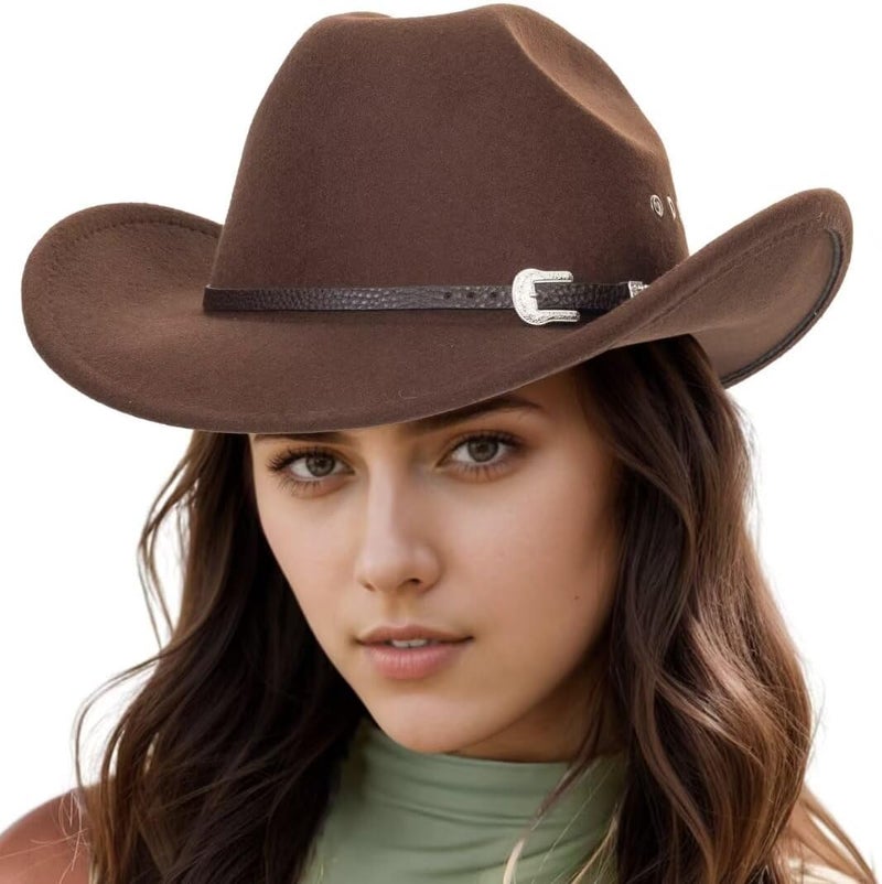 UTOWO Vintage Western Cowboy Hat for Men Outback Cowgirl Hat M/L - Image 3